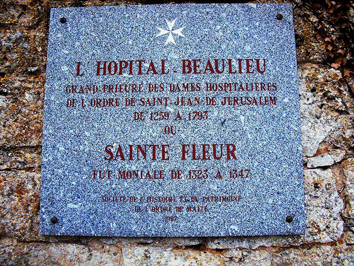 plaque Hôpital Beaulieu Sainte Fleur