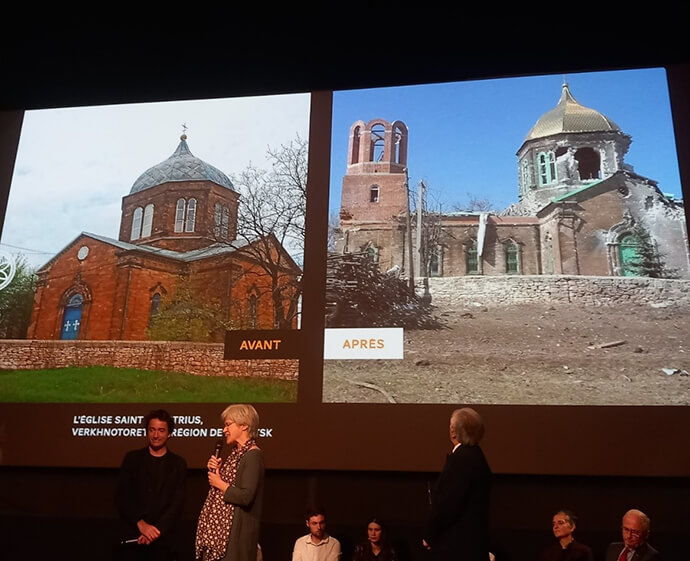 Andrii Shtendera réalise en Ukraine un important travail d’inventaire avec Martin Duplantier pour recenser les monuments endommagés ou détruits par la guerre.